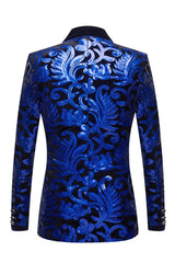 Eye-Catching Royal Blue Sequins 2-Piece Men's Suit