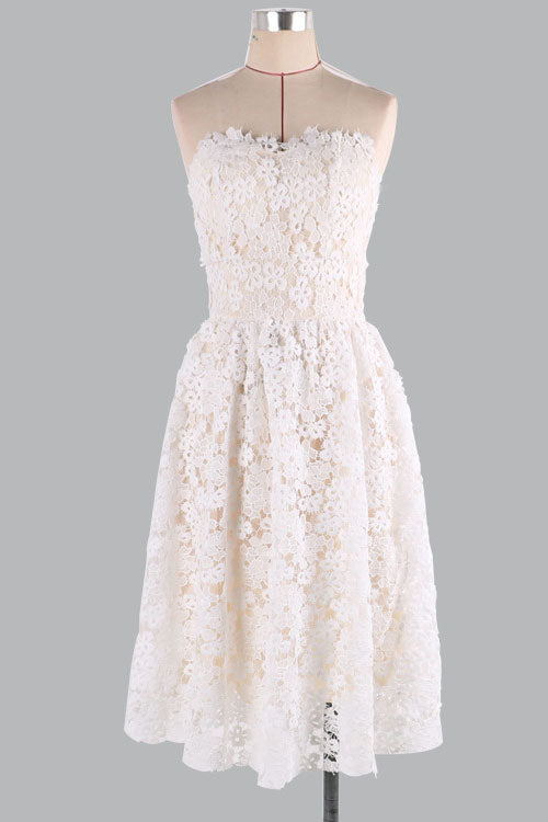 Champagne Lace Short Prom Dress Lace Homecoming Dress