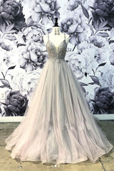 Unique Sweetheart Tulle Lace Long Prom Dress Tulle Evening Dress