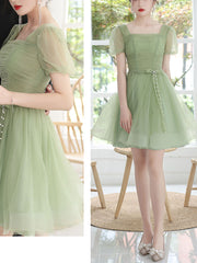 Green Tulle Short Prom Dress Green Homecoming Dress