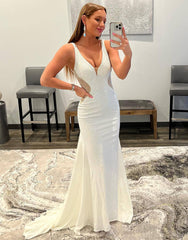 Tonya Dressystars ?White Mermaid Delicate Beaded  Prom Dress