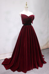 Simple Burgundy Long Prom Dress Burgundy Long Evening Dress