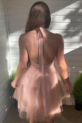 winifred pretty a line blush deep sexy v neck tulle homecoming dress