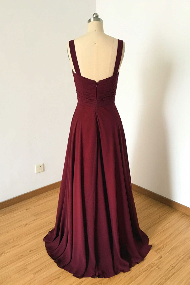 Simple Burgundy Evening Dress Burgundy Bridesmaid Dress