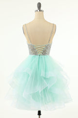 Dressystars A Line Sexy V Neck Tulle Material Homecoming Dress