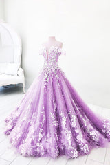 Unique Purple Tulle Lace Long Prom Dress Purple Tulle Lace Evening Dress