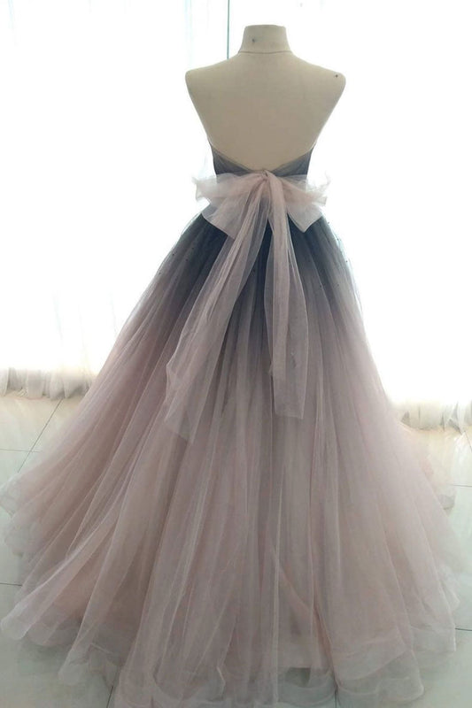 Unique Tulle Long Prom Dress Tulle Formal Dress