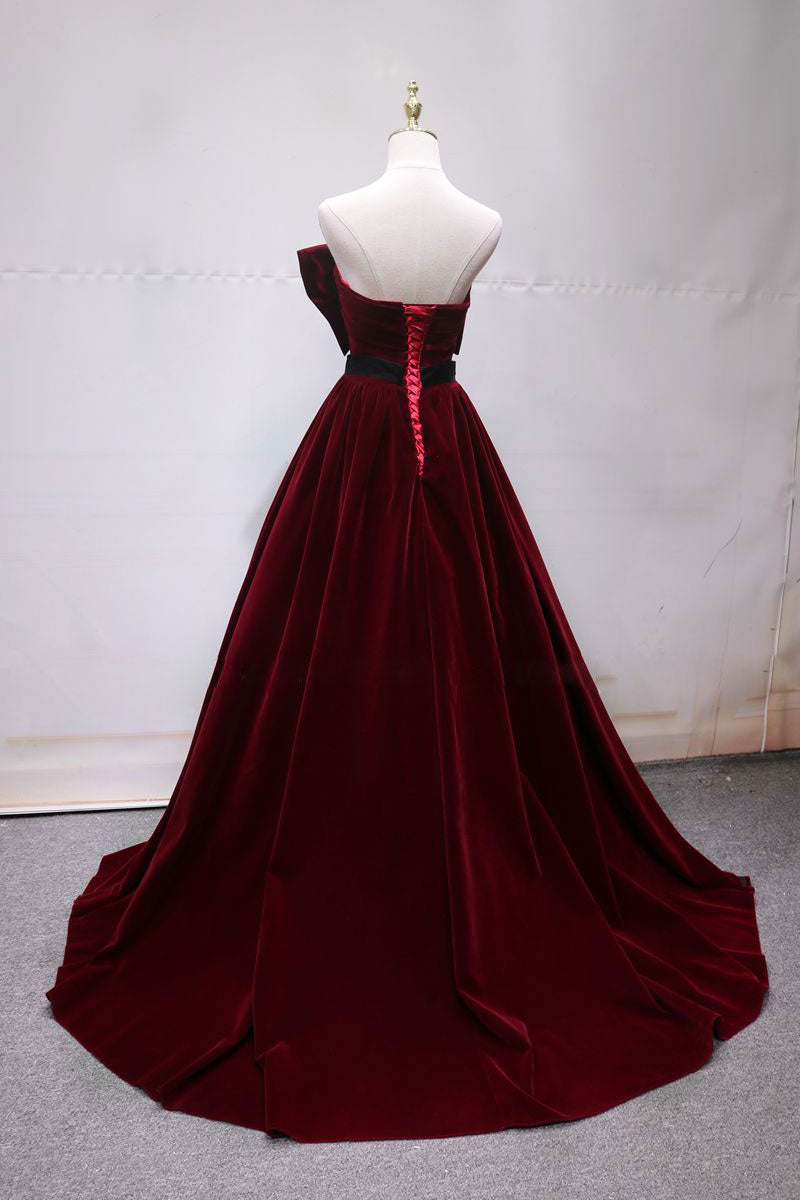 Simple Burgundy Long Prom Dress Burgundy Long Evening Dress