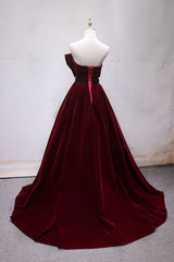 Simple Burgundy Long Prom Dress Burgundy Long Evening Dress