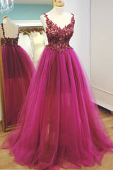 Cute Lace Tulle Long Prom Dress Cute Tulle Evening Dress