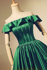 Simple Green Short Prom Dress Green Evening Dress