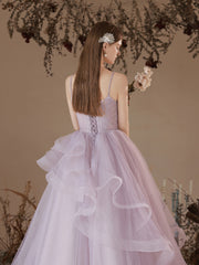 Purple Tulle Long Prom Dress Purple Tulle Formal Gown