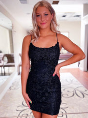 Dressystars Sheath Spaghetti Straps Lace Homecoming Dress