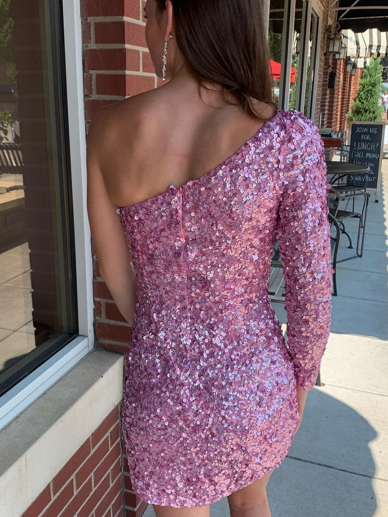 gwendolyn pretty bodycon one shoulder sequin styles homecoming dress