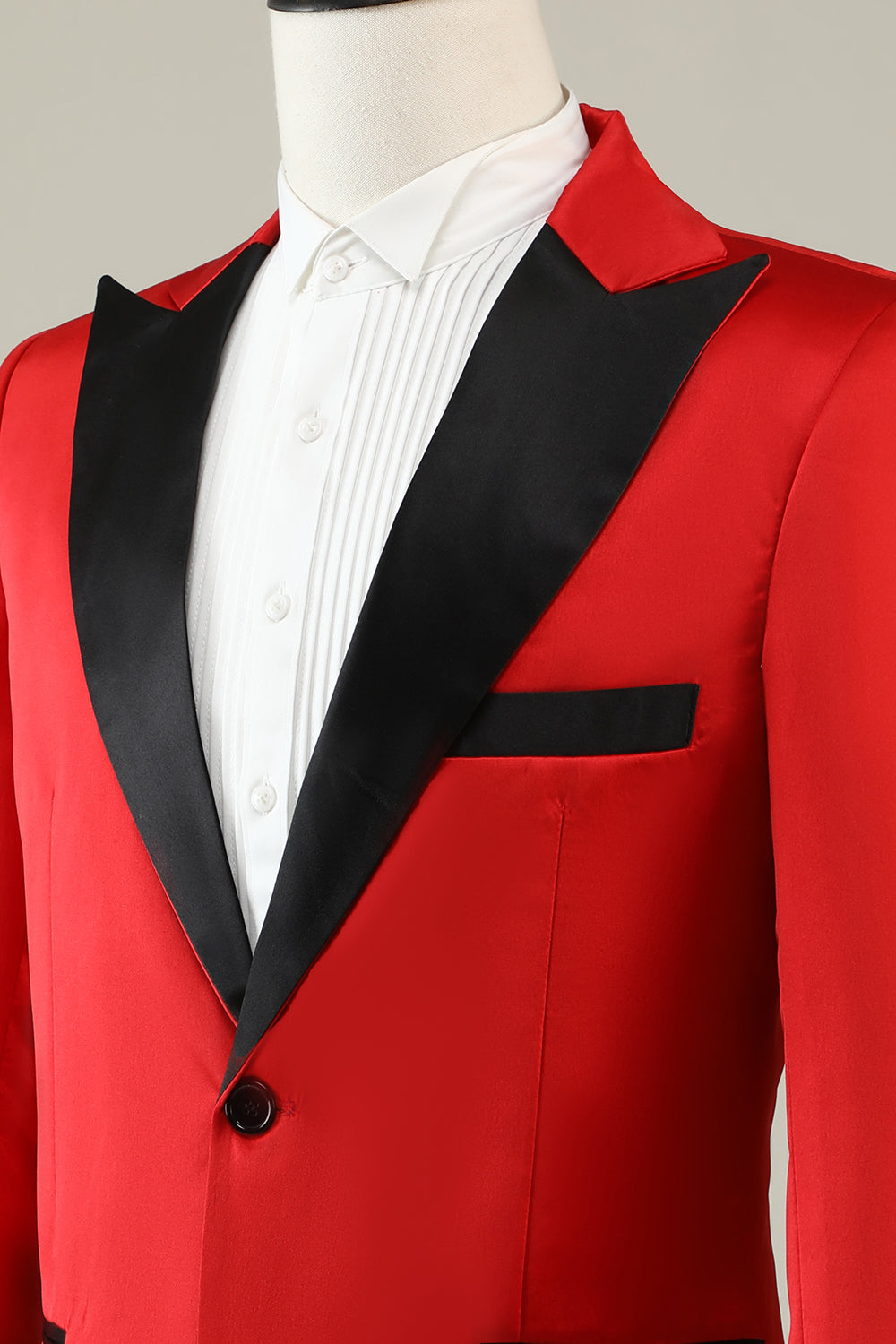 Stylish Notched Lapel Red Prom Blazer for Men