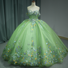 Green Quinceanera Dress Sweet 15 Evening Dress Crystal Sleeveless Beading Ball Gown Dress