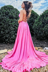 Royal Blue Halter Backless A Line Prom Dress