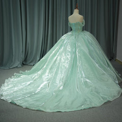 Green Quinceanera Dress Sweet 15 Evening Dress Crystal Sleeveless Ball Gown