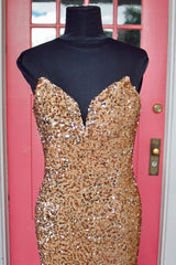 Strapless Sequins Black Mermaid Prom Dress