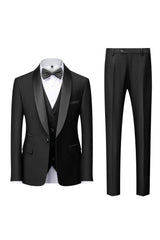 Timeless Grey Shawl Lapel Men's 3-Piece Suit