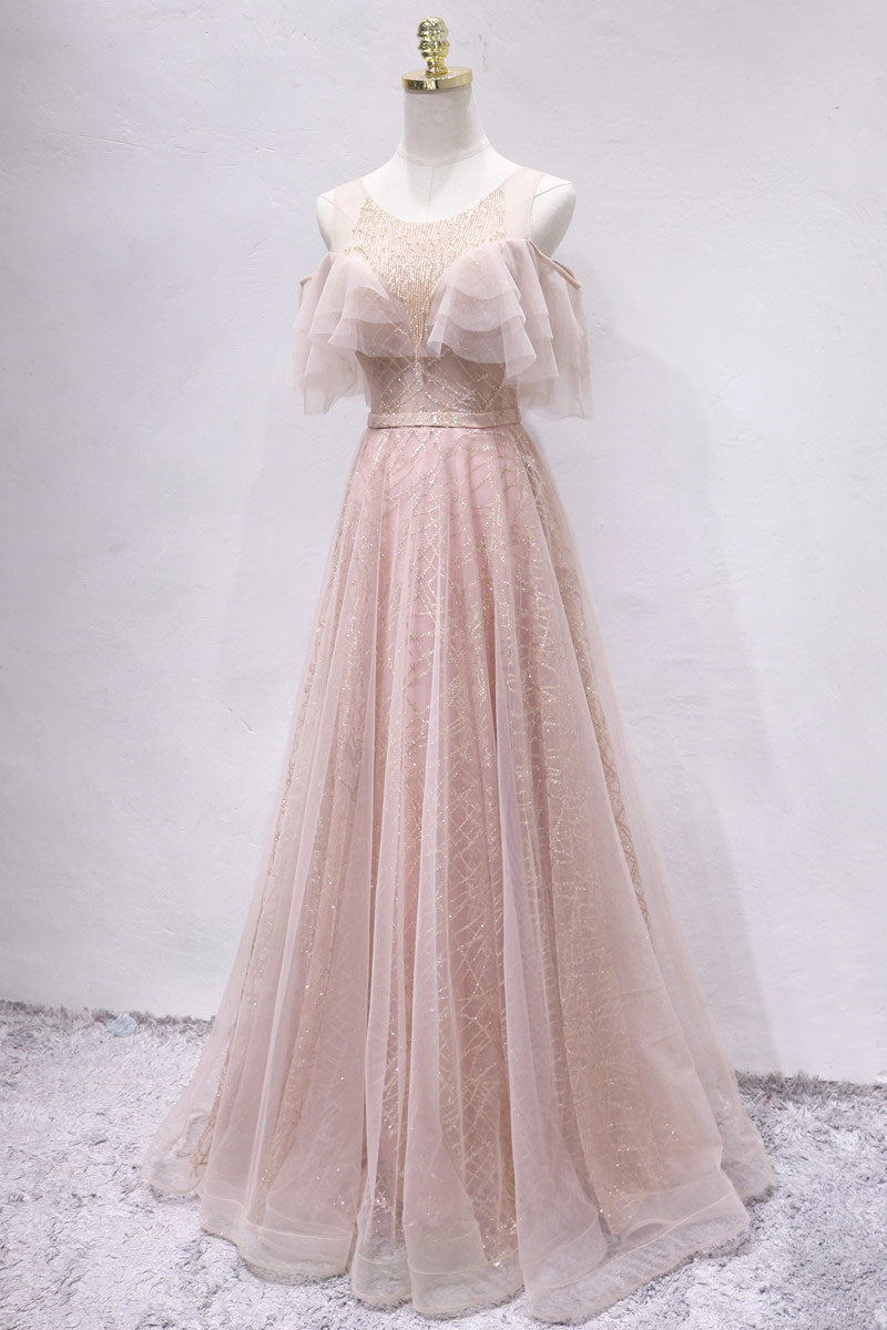 Unique Tulle Long Prom Dress Tulle Long Evening Dress