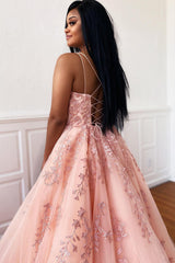 A-Line Spaghetti Straps Long Prom Dress