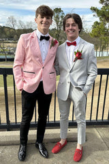 Stylish Pink Notched Lapel Prom Homecoming Blazer for Men