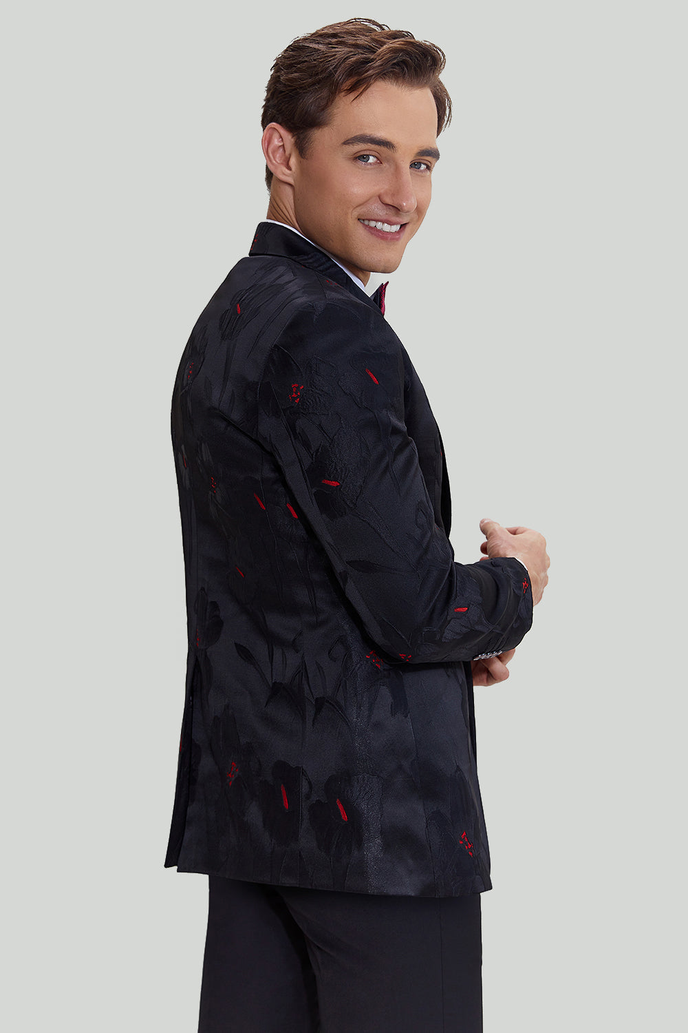 Timeless Notched Lapel Single-Breasted Black Blazer