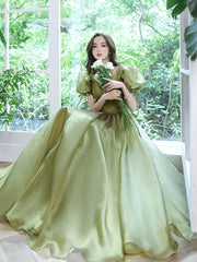 Green Tulle Long Prom Dress Green Tulle Long Evening Dress