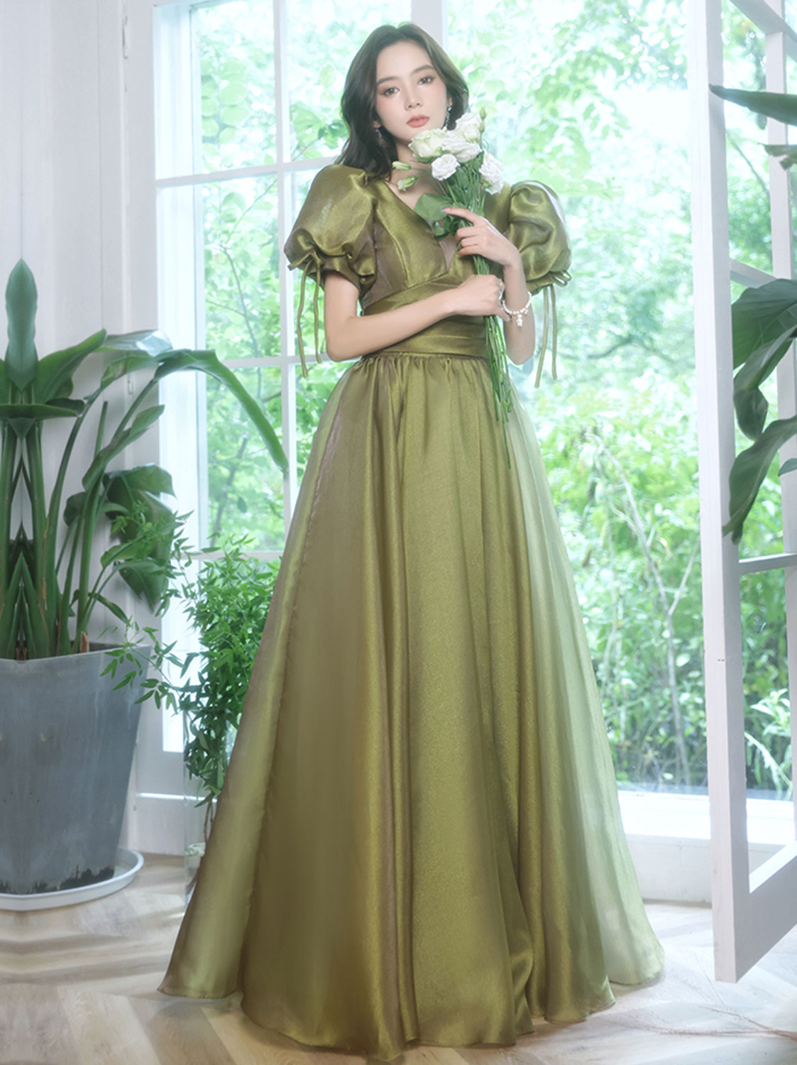 Green Tulle Long Prom Dress Green Tulle Long Evening Dress