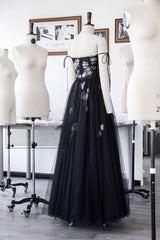 Black Tulle Long Prom Dress Black Tulle Evening Dress