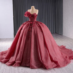 Exquisite Tulle Quinceanera Dress 2024 One Shoulder Beaded Sweet 15 16 Years Ball Gown Dress