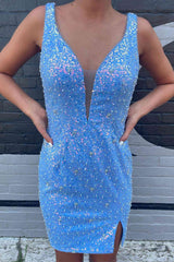 yolande pretty sheath sky blue sequin styles homecoming dress