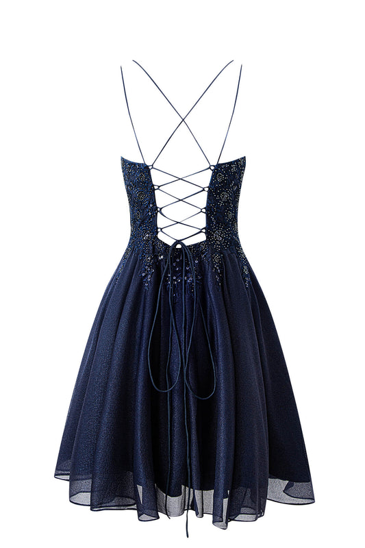 evelyn navy blue pretty a line chiffon short homecoming dress