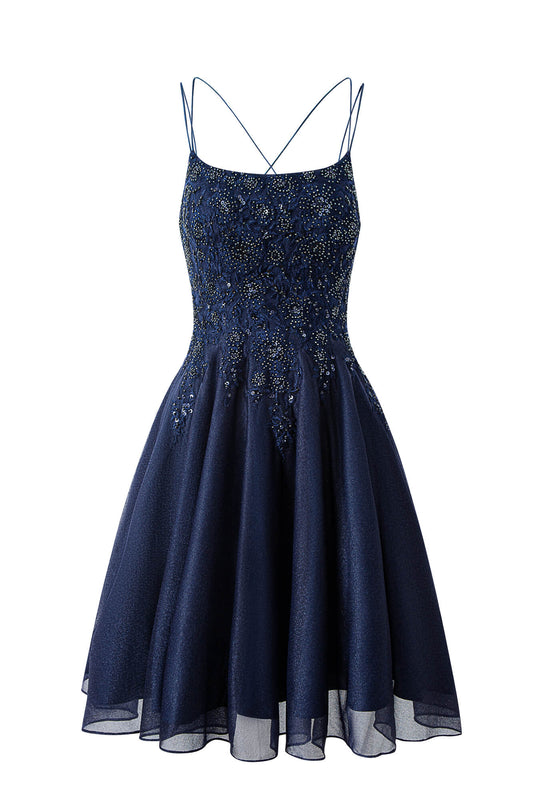 evelyn navy blue pretty a line chiffon short homecoming dress