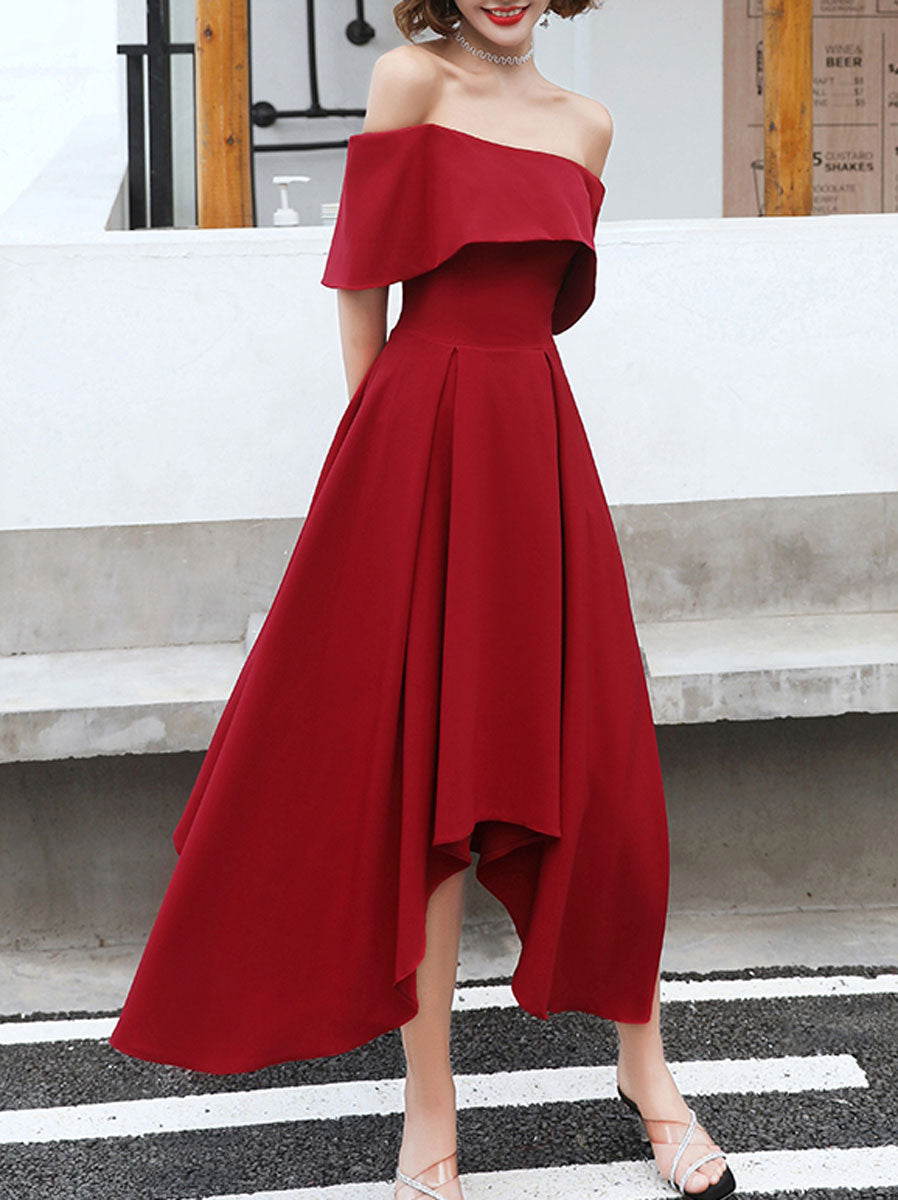 Simple Burgundy Prom Dress Burgundy Evening Dress