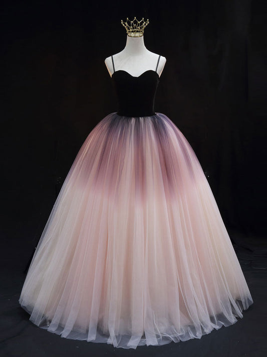 Unique Sweetheart Neck Tulle Long Prom Dress Formal Evening Dress