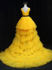 Yellow Tulle Prom Dresses Yellow Formal Graduation Dresses