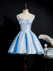 Cute Blue Sweetheart Neck Short Prom Dress Blue Homecoming Dress