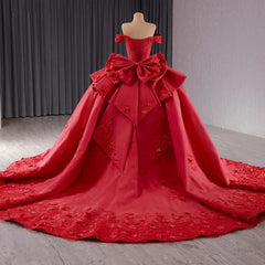 Surprise Price Red Quinceanera Dress Satin Floral Lace Applique Mexico Sweet 15 Ball Gown Dress