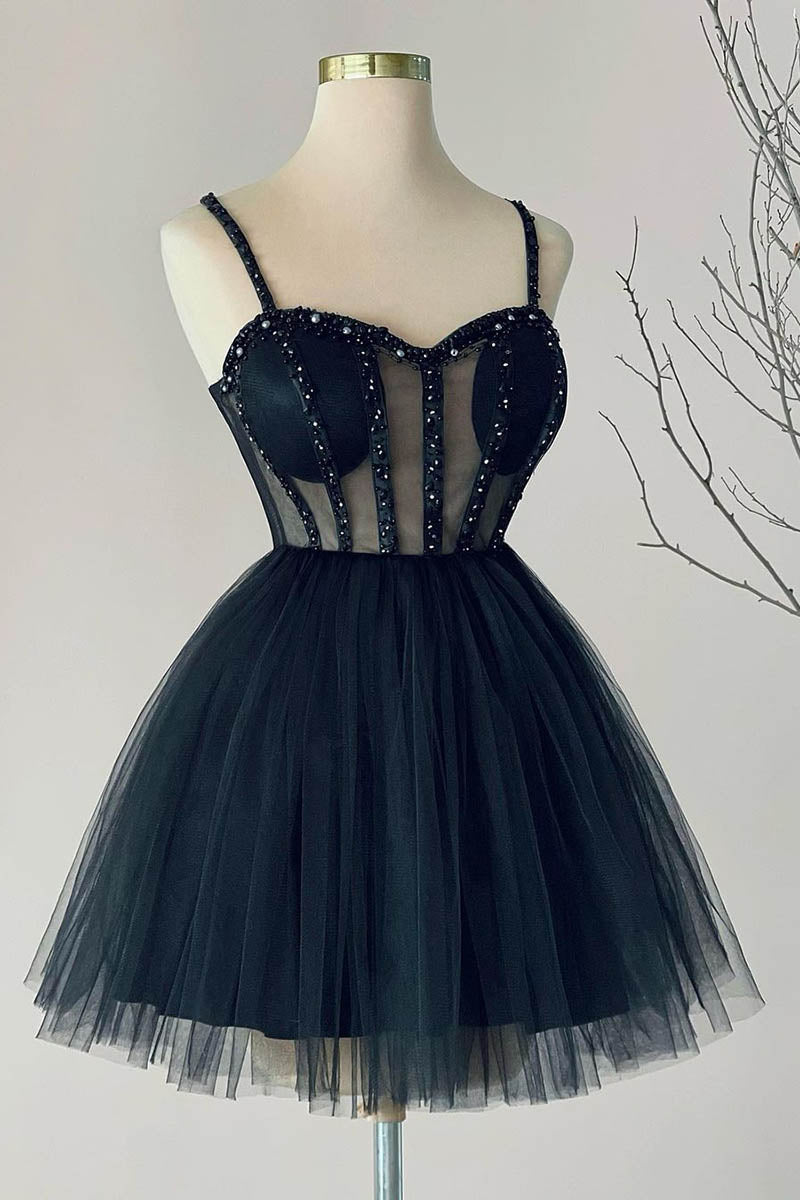 a line heart shaped tulle beads short homecoming dress party gown