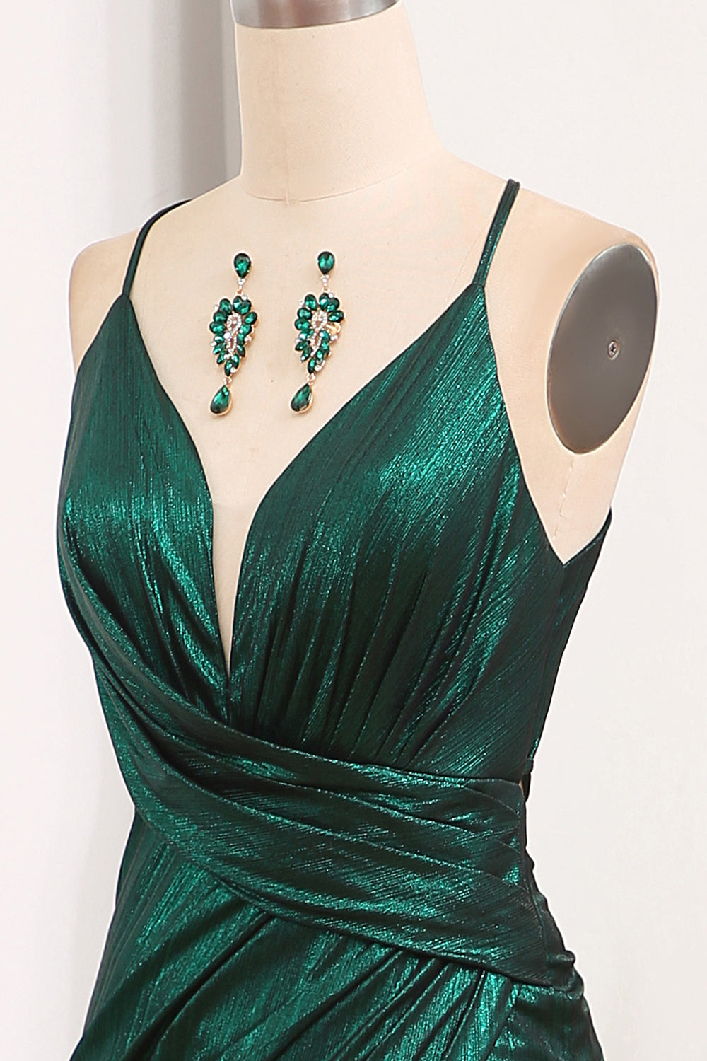 Dark Green Mermaid Long Prom Dress With Slit