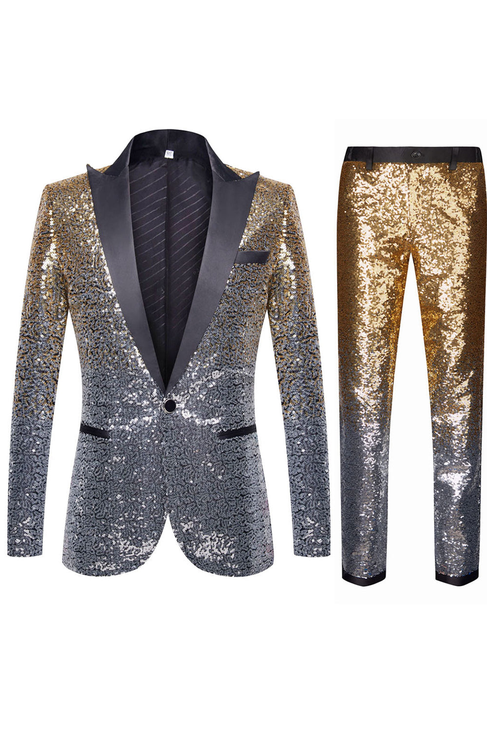 Ombre Sequins Purple Men's 2-Piece Slim Fit Notched Lapel Homecoming Suit