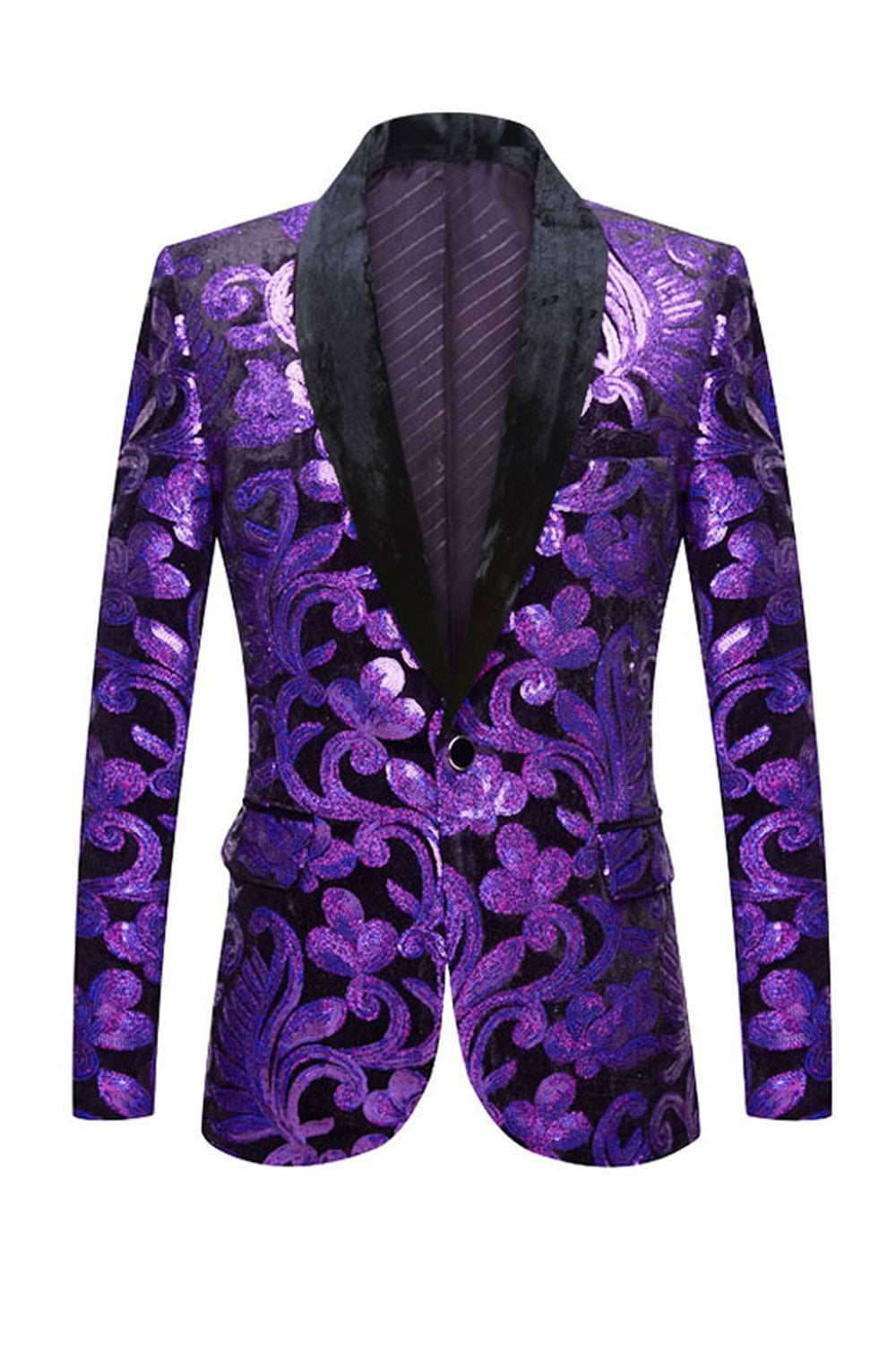 Eye-Catching Royal Blue Sequins 2-Piece Men's Suit