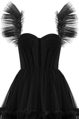 Katalina Dressystars A-Line Sexy Corset Ruffled Tulle Material Prom Dress