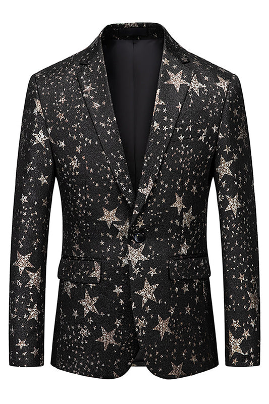 Unique Black Stars Men's Prom Blazer