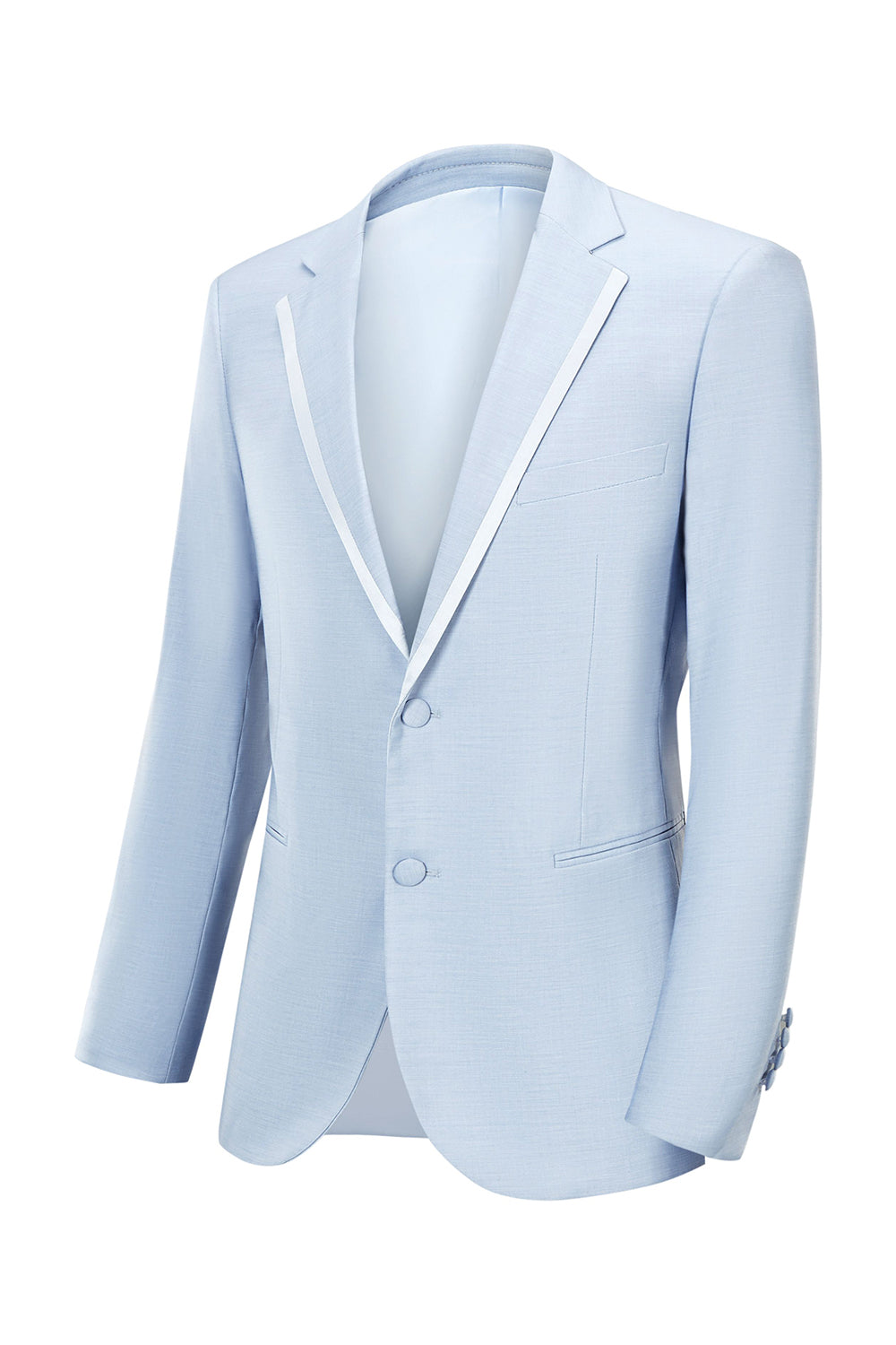 Light Grey Notched Lapel 2-Piece Prom Party Suit