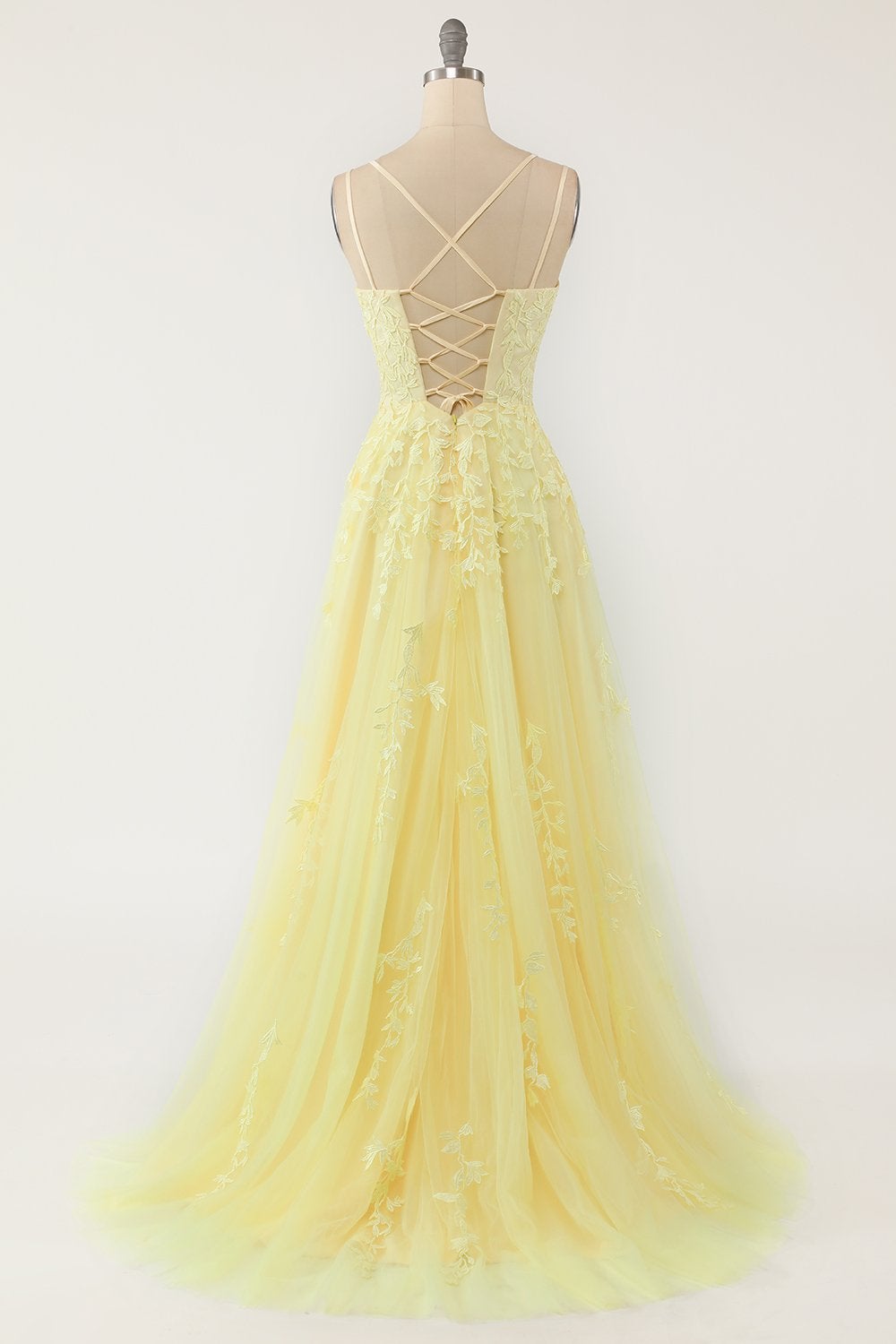 A-Line Spaghetti Straps Long Prom Dress