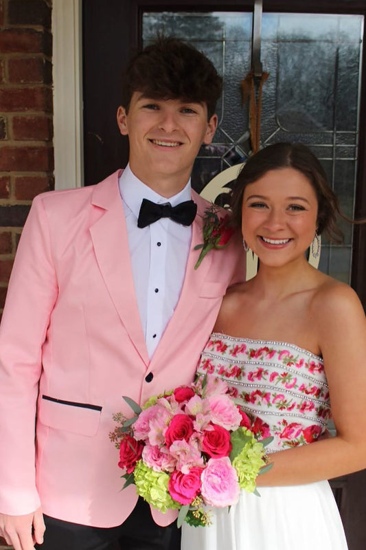 Stylish Pink Notched Lapel Prom Homecoming Blazer for Men