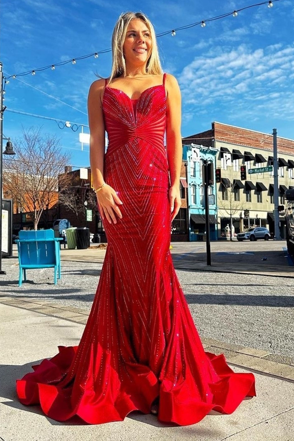 Sparkly Royal Blue Mermaid Long Prom Dress With Sequins